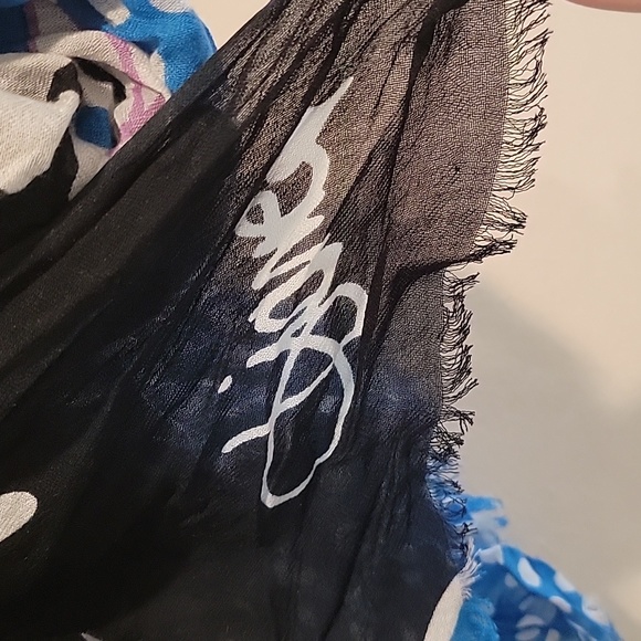 DVF scarf black yellow blue white purple - Picture 11 of 13